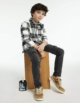 Pantalon Mayoral Denim Roto Gris Oscuro Para Niño