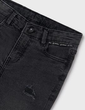 Pantalon Mayoral Denim Roto Gris Oscuro Para Niño