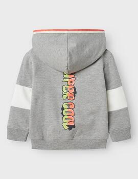 Sudadera Name it Cremallera Gris Para Niño