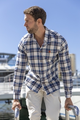 Camisa hombre cuadro combinado Urban Button