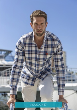 Camisa hombre cuadro combinado Urban Button