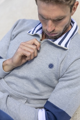 Sudadera hombre cuello cremallera Urban Button