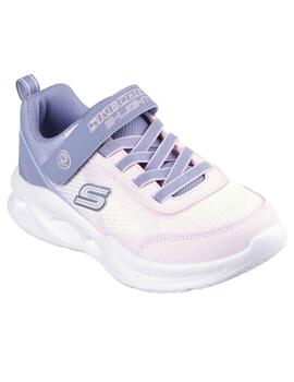 Zapatillas Skechers Lights Sola Glow Gris/Rosa