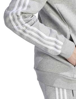 Chaqueta Adidas M 3S FL FZ Gris/Bco Hombre