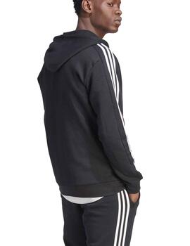 Chaqueta Adidas M 3S FL Fz Negro/Blanco Hombre