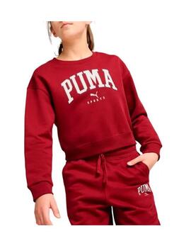 Sudadera Puma SQUAD Crew Granate Niña